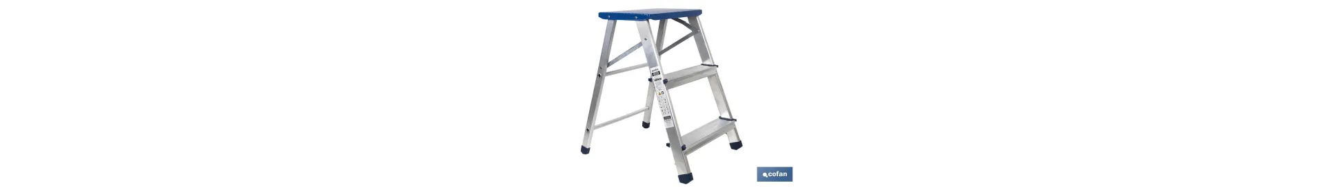 Taburete plegable de 3 peldaños | Material: aluminio | Carga máxima de 150 kilos