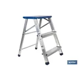 Taburete plegable de 3 peldaños | Material: aluminio | Carga máxima de 150 kilos