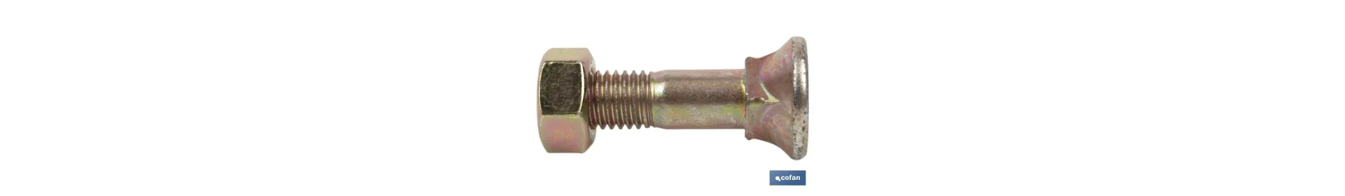 Tornillo de arado DIN 608 | Cuello cuadrado | Tuerca hexagonal DIN 934 incluida | Clase 8.8 | Disponible en diferentes medidas