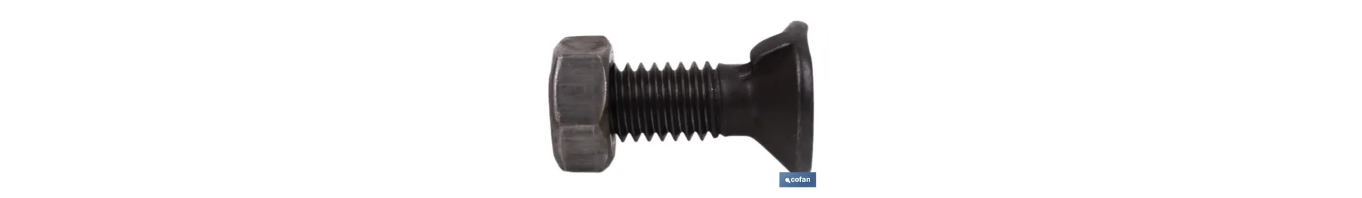 Tornillo de arado DIN 604 | Cuello cuadrado | Tuerca hexagonal DIN 934 incluida | Clase 6.8 | Disponible en diferentes medidas
