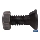 Tornillo de arado DIN 604 | Cuello cuadrado | Tuerca hexagonal DIN 934 incluida | Clase 6.8 | Disponible en diferentes medidas