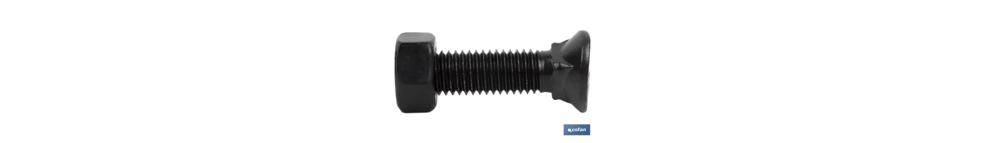 Tornillo cultivador | Cabeza ovalada y cuello cuadrado | Tuerca hexagonal DIN 934 incluida | Clase 8.8 | Disponible en diferent