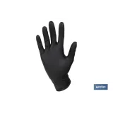 Caja de 100 guantes de nitrilo con textura diamantada | Tallas de la S a la XL | Color: Negro