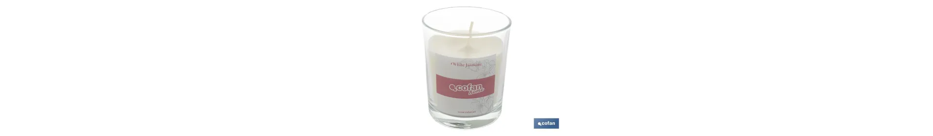 Vela aromática de cera vegetal | Aroma a jazmín | Mecha de algodón