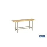 Banco de vestuario | Estructura de acero | Asiento de madera| Medidas: 47,5 x 100 x 32 cm