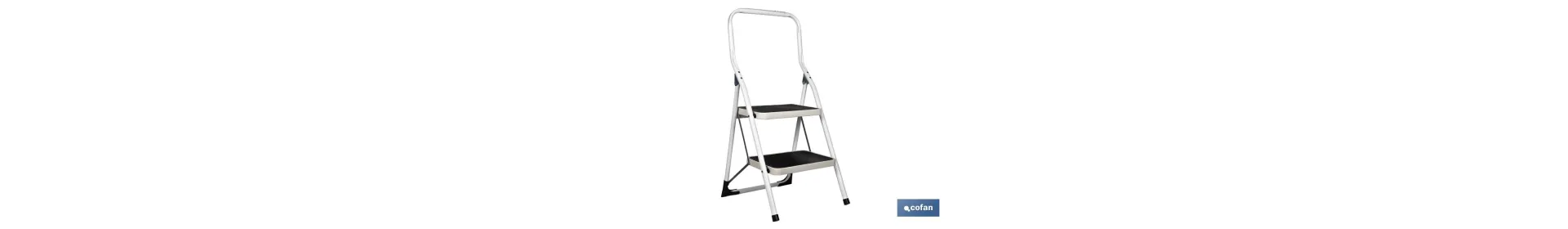 Escalera plegable para uso doméstico | Con 2 o 3 peldaños | Fabricada en acero