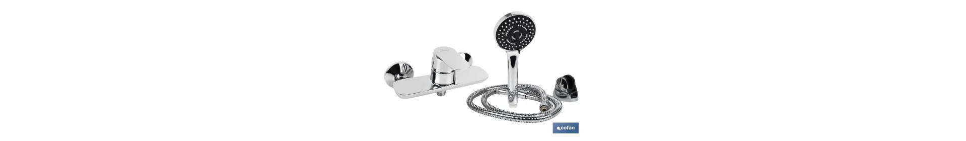 Set de Ducha que incluye: Grifo Monomando para ducha, Soporte, Flexo y Mango | Mango de ducha con 5 funciones