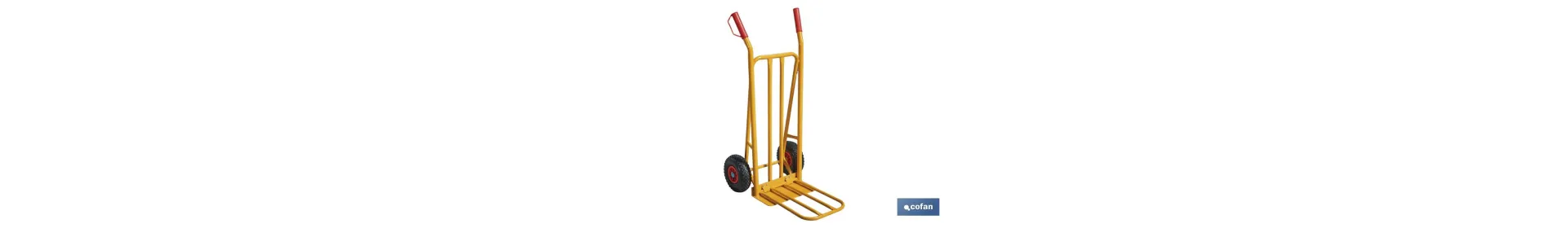 Carretilla de almacén plegable con pala ancha | Capacidad de carga: 300 kg | Peso: 12 kg | Medidas: 1160 x 510 x 780 mm