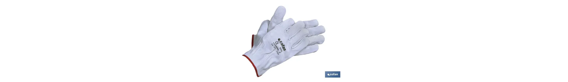 Guantes de piel de serraje gris | Duraderos y resistentes | Protección y seguridad | Pulgar plano