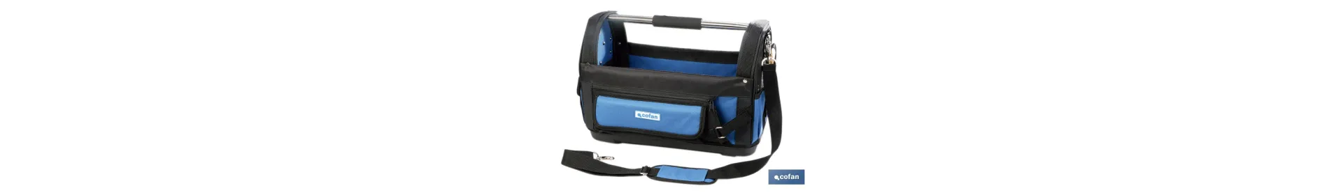 Bolsa de herramientas abierta con bolsillos interiores y exteriores | Carga máxima de 20 kg