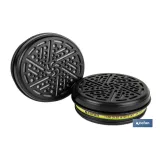 Set de 2 filtros para media máscara | Filtros de tipo A1B1E1K1 | Cartucho de polietileno de alta densidad | Protección contra g