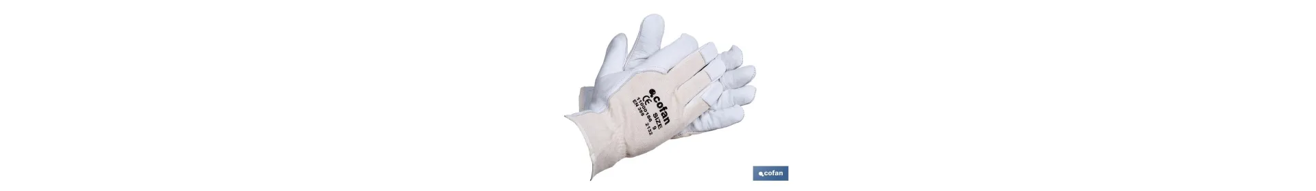 Guantes de piel de vacuno y dorso de punto | Duraderos y resistentes | Transpirables | Protección y seguridad