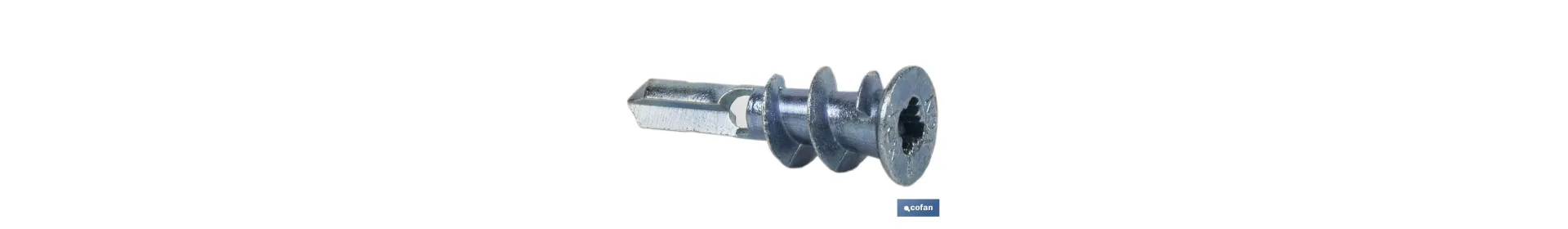 Taco Zamak para fijaciones en paneles de cartón yeso | Medidas: 13 x 37 mm