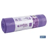 Bolsas de basura perfumadas con autocierre en color violeta | Medidas de 57 x 57 cm y galga de 90