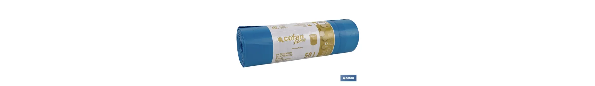 Bolsas de basura perfumadas con autocierre en color azul | Medidas de 70 x 70 cm y galga de 120