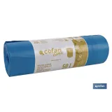 Bolsas de basura perfumadas con autocierre en color azul | Medidas de 70 x 70 cm y galga de 120