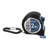 Flexómetro 2 x 16 mm | Carcasa de ABS | Cinta con recubrimiento anticorrosión | Calibración en los bordes | Incluye mosquetón