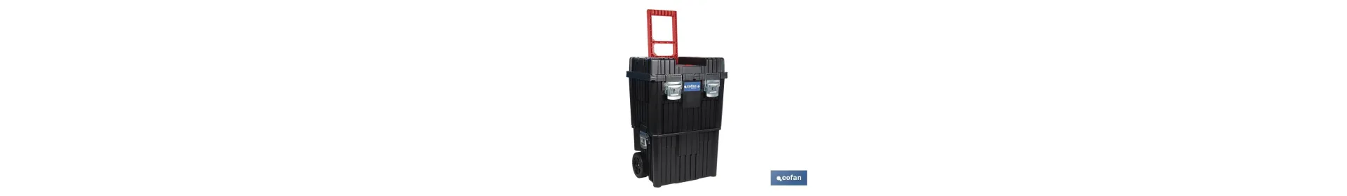 Carro de herramientas Compact con 2 Bloques | Con Doble Asa y Ruedas | Medidas: 45 x 36 x 64 cm