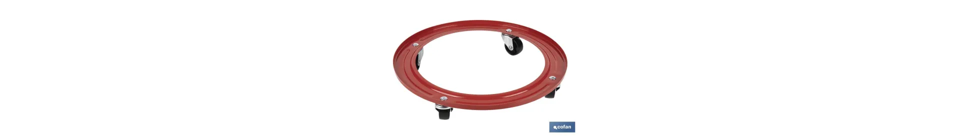 Soporte metálico con 4 ruedas para Bombona de Butano | Resistente hasta 50 kg | Porta bombonas en color rojo