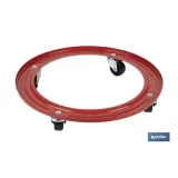Soporte metálico con 4 ruedas para Bombona de Butano | Resistente hasta 50 kg | Porta bombonas en color rojo