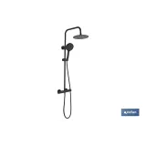 Columna de Ducha Extensible con Grifo Termostático | Grifería con acabado Negro Mate