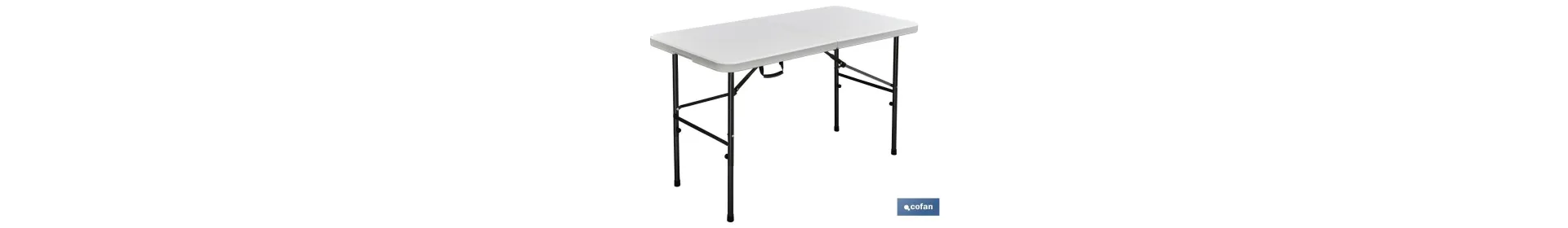 Mesa Plegable Rectangular | Color: Blanco | Medidas desplegada: 122 x 60 x 74 cm