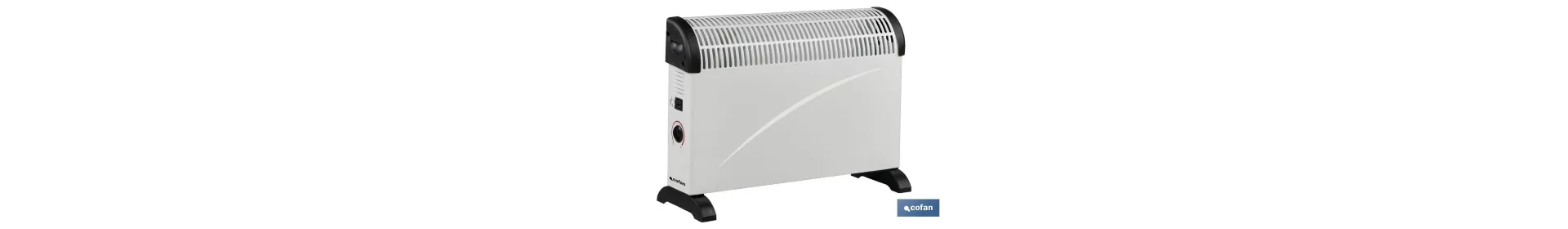 Convector radiante | Potencia: 2000 W | Termostato regulable | Seguridad antivuelco | Ideal para estancias medianas