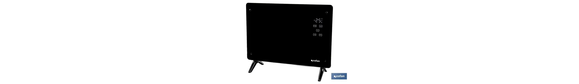 Convector radiante de panel de vidrio | Potencia: 1500 W | Mando a distancia | Control vía app | Compatible con asistente de vo
