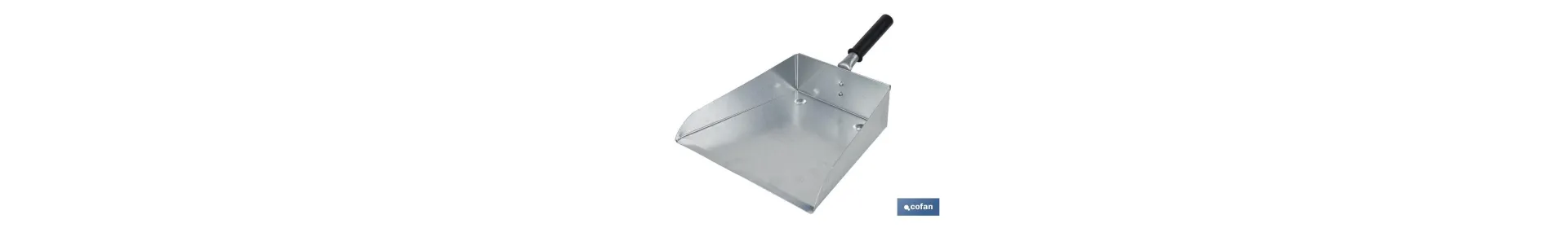 Recogedor metálico con mango corto | Material: chapa galvanizada | Altura total de 7 cm
