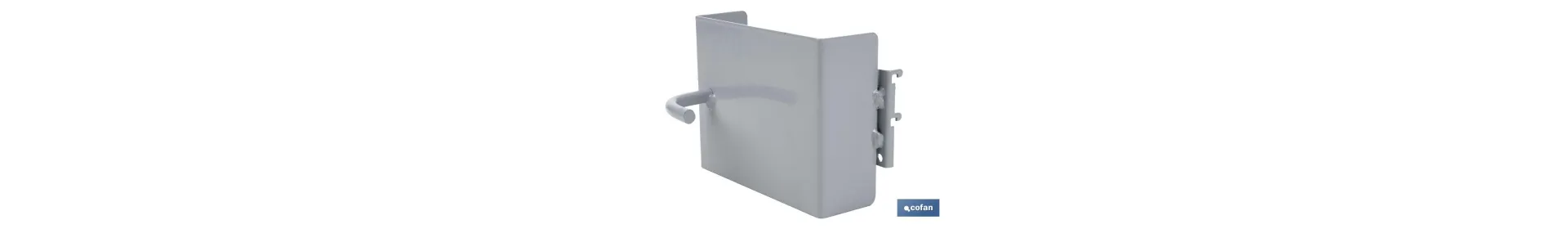 Soporte para taladros | Incluye gancho con ángulo de 90° | Material: acero | Fondo perforado | Medidas: 130 x 95 x 65 mm