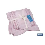 Juego de 3 toallas de color rosa claro con 580 g/m2 | Gama Flor | Set de toallas 100 % de algodón
