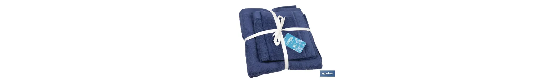 Juego de 3 toallas en color azul marino con 580 g/m2 | Gama Marín | Set de toallas 100 % de algodón