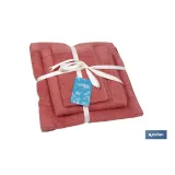 Juego de 3 toallas de color coral con 580 g/m2 | Gama Jamaica | Set de toallas 100 % de algodón