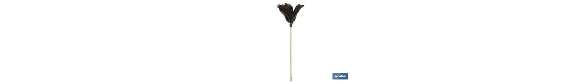 Plumero de avestruz Nº3 | Mango de madera | Plumero antiestático | Plumas naturales | Longitud: 71 cm
