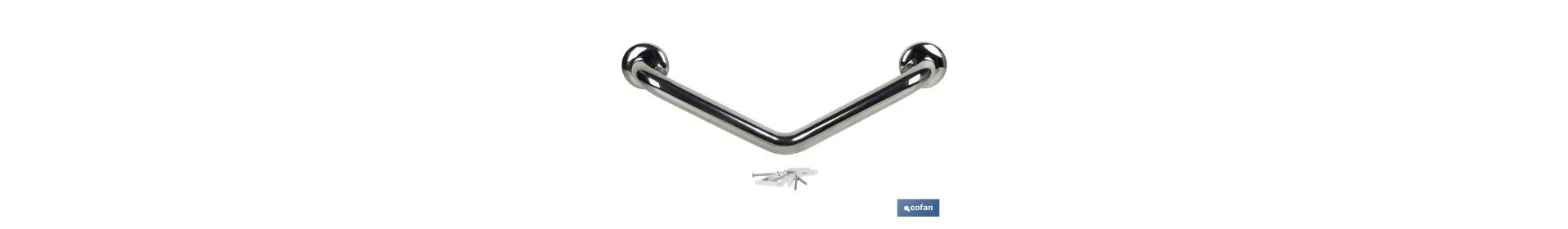 Barra de Apoyo con Ángulo de 135º | Material: Acero Inoxidable 304 | Medidas: 26 x 26 cm