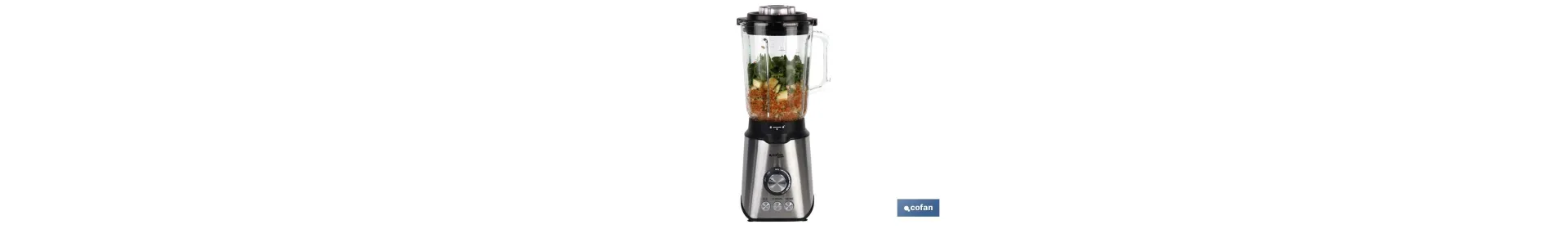 Batidora de vaso | Potencia 1000 W | Capacidad de 1,7 litros | Fabricada en acero inoxidable y vidrio