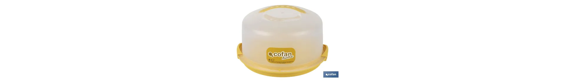 Tartera redonda en color amarillo | Incluye asa y tapa | Medidas: 34,5 x 18,5 cm