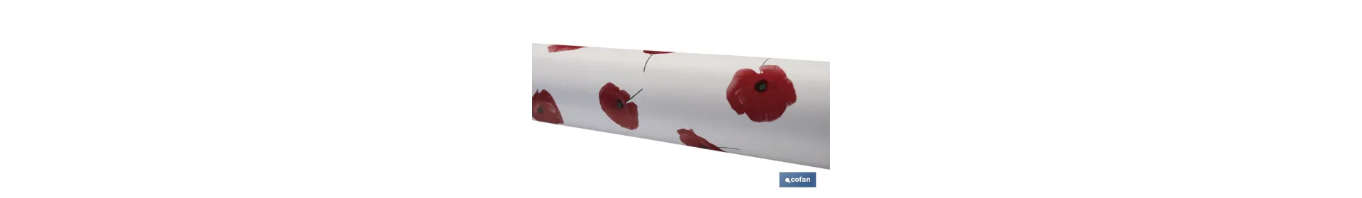 Hule con diseño moderno de amapolas | Materiales: PVC y polipropileno | Fácil de limpiar | Disponible en diferentes medidas
