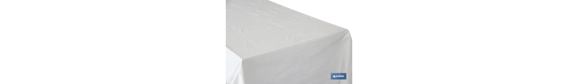 Protector de mesa | Medida 1,40 x 50 m | Material  PVC | Color blanco | Modelo Pureza
