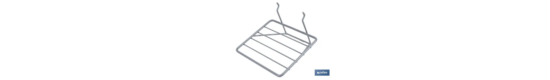 Soporte para sierras | Diseño ligero y funcional | Ideal para expositores | Color: gris claro | Medidas: 200 x 180 x 140 mm