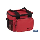 Nevera portátil porta alimentos | Bolsa isotérmica | Correa ajustable | Color: rojo | Medidas: 23 x 17 x 18 cm