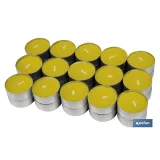 Pack de 30 velas Tea Light de citronela amarillas | Más de 4 horas de duración