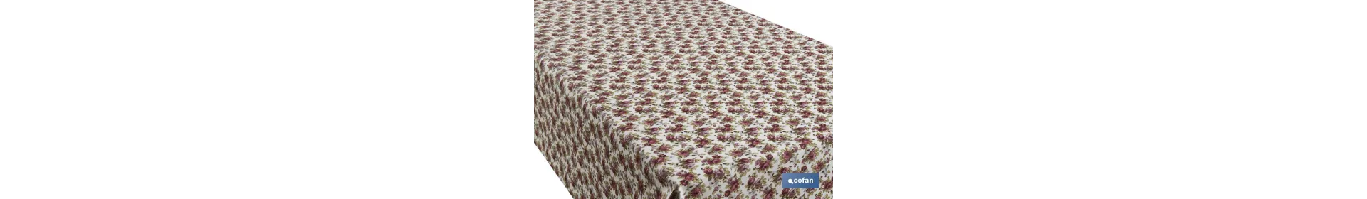 Rollo de mantel antimanchas | Estampado de rosas | Materiales: algodón y poliéster | Fácil de limpiar | Medidas: 1,40 x 25 m