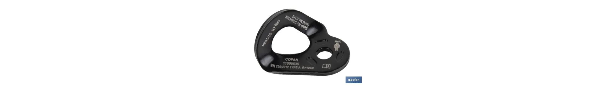 Placa de anclaje conforme a EN 795:2012 | Anclaje tipo A | Material: Acero | Resistencia: 23 kN | Fijación de Ø10,5 mm