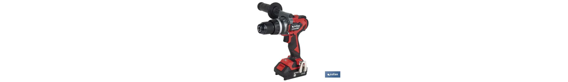 Taladro percutor y atornillador sin escobillas | 2 velocidades | Incluye maletín con batería Li-Ion de 20 voltios y 2.0 Ah + ca