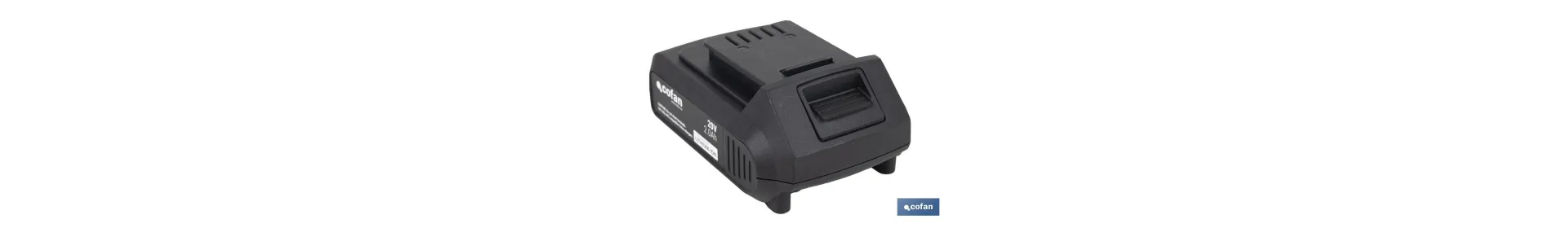 Batería de litio Li-ion de 20V y 2.0 Ah | Adecuada para herramientas eléctricas Cofan | Protección electrónica integral