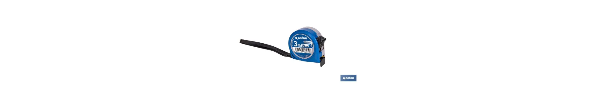 Flexómetro estándar | Carcasa resistente de ABS | Botón de bloqueo | Gancho no magnético | Funda antichoque | Disponible con ci
