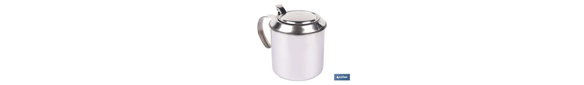 Grasera de acero inoxidable con filtro desmontable | Capacidad: 0,75 l | Disponible con icono para aceite de carne o de pescado