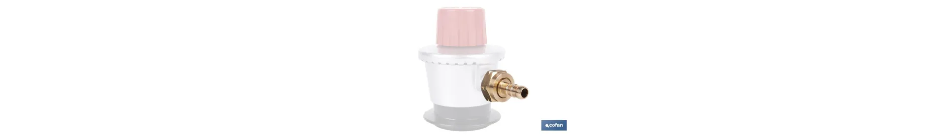 Racord para tubería de gas | Adecuado para regulador de gas 41003096 | Rosca izquierda 21,8 mm | Material: Latón | Medidas: 2,4