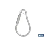 Gancho con bloqueo automático | Mosquetón de alta resistencia y seguridad | Material: acero | Resistencia: 23 kN | Apertura: 59
